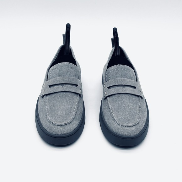 Vionic Shoes - Vionic Uptown Suede Grey Loafers Women Size 6 Arch Support Penny Strap Slip On